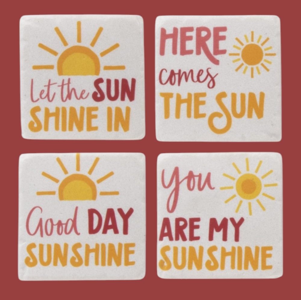 Sunshine Text Drink Coasters New